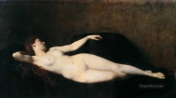 ヌード Painting - ドンナ・スル・ディヴァーノ・ネロ・ヌードジャン・ジャック・ヘナー